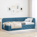 Eckbettgestell Blau 90 x 190 cm Samt
