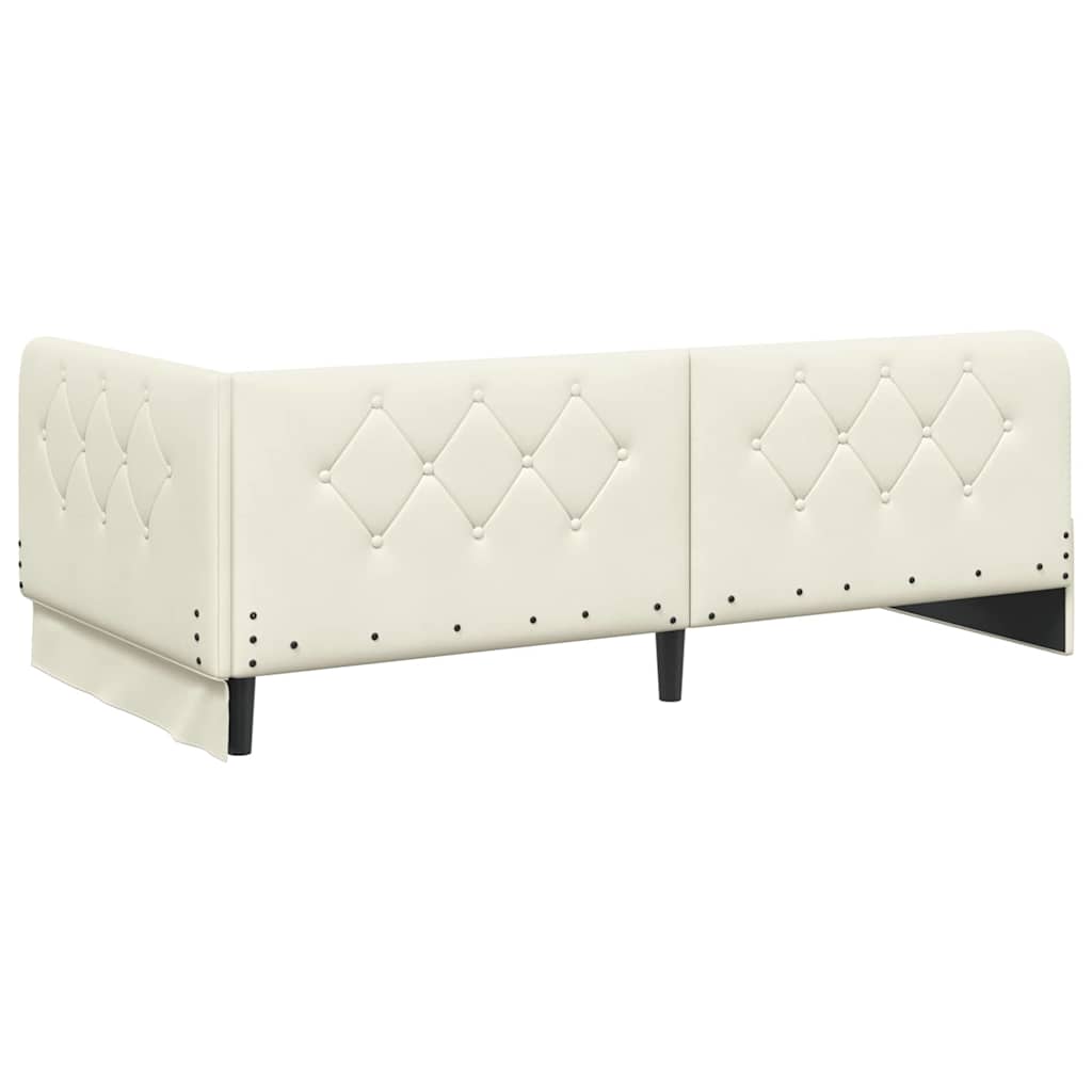 Eckbettgestell Creme 90 x 190 cm Samt
