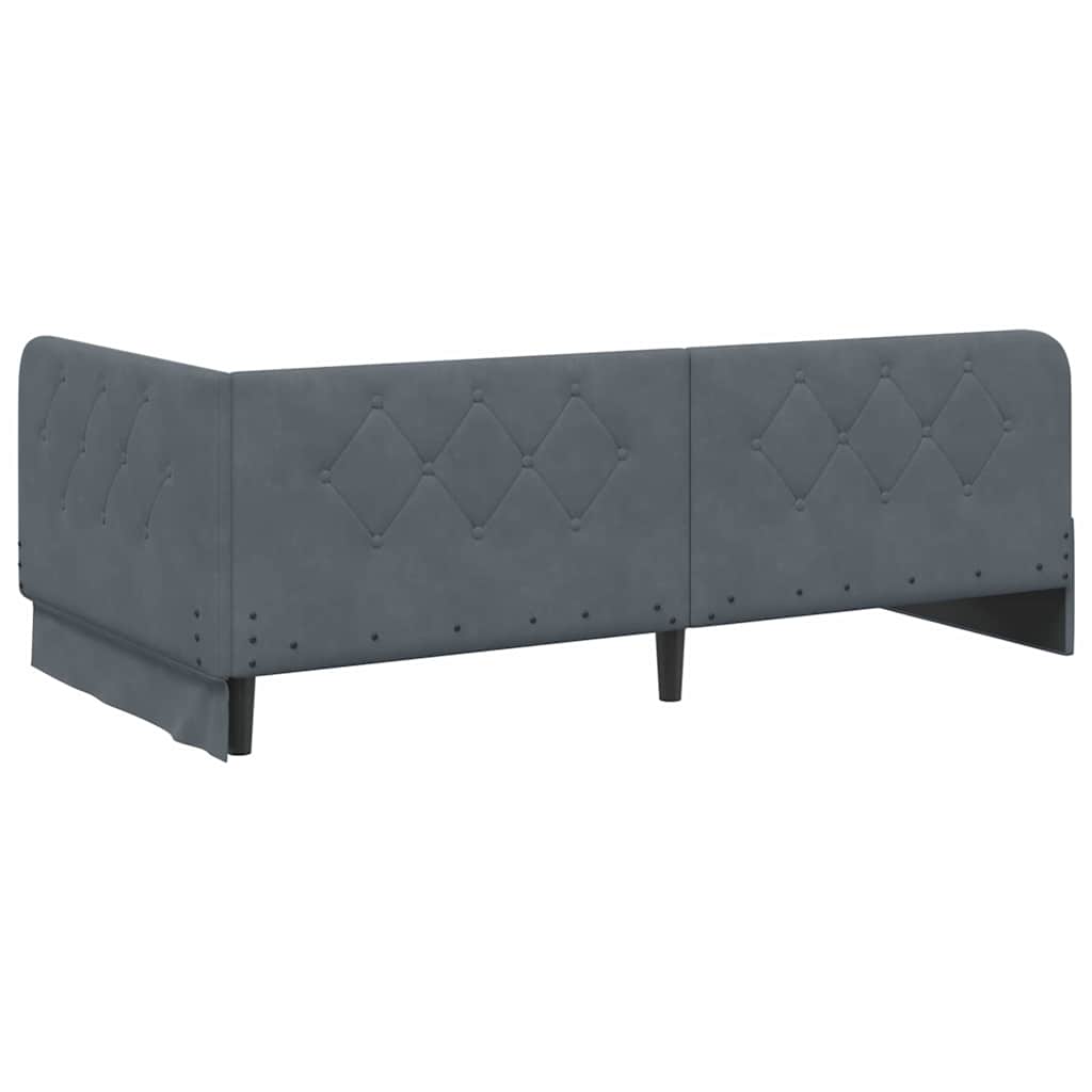 Eckbettgestell Dunkelgrau 90 x 200 cm Samt