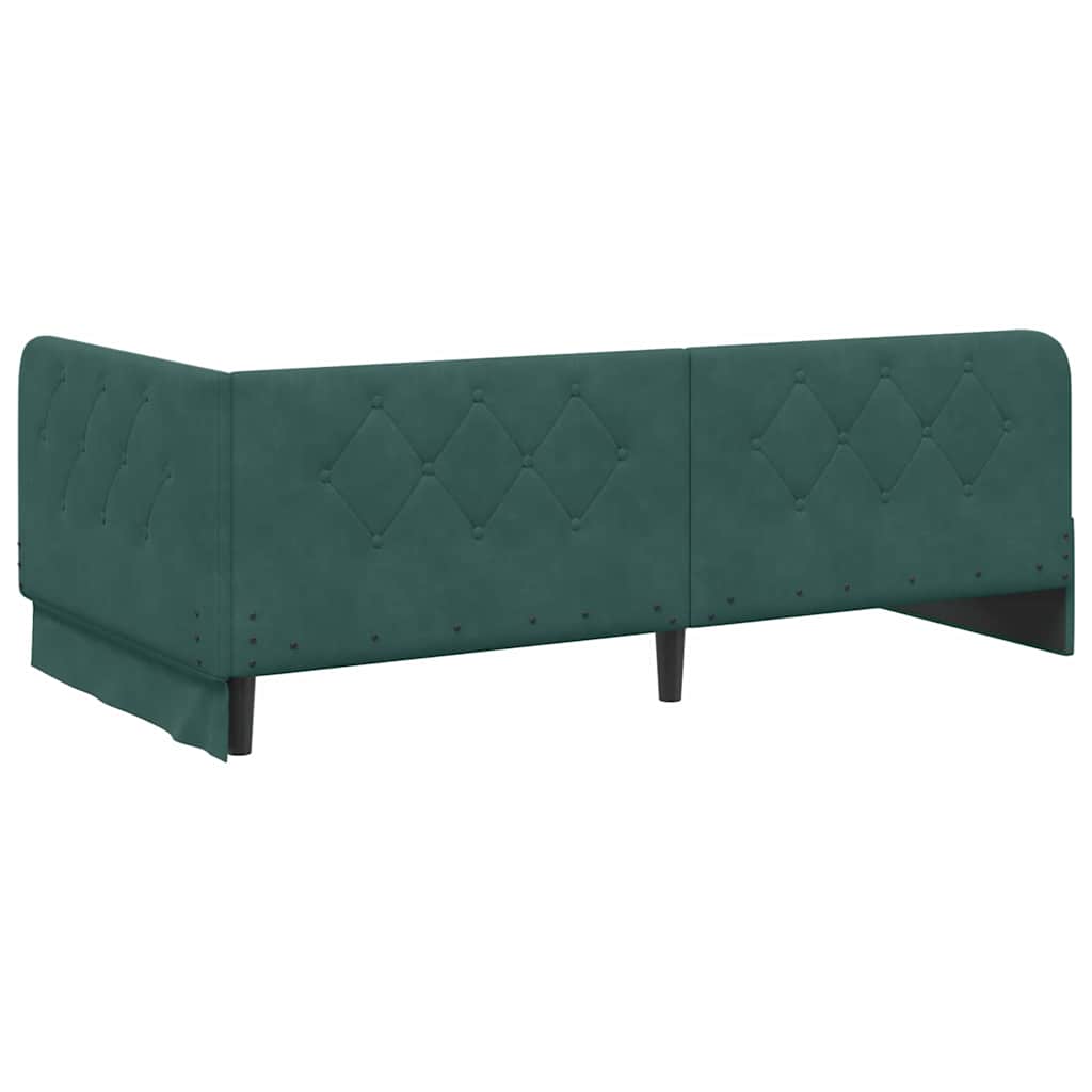 Eckbettgestell Dunkelgrün 90 x 200 cm Samt