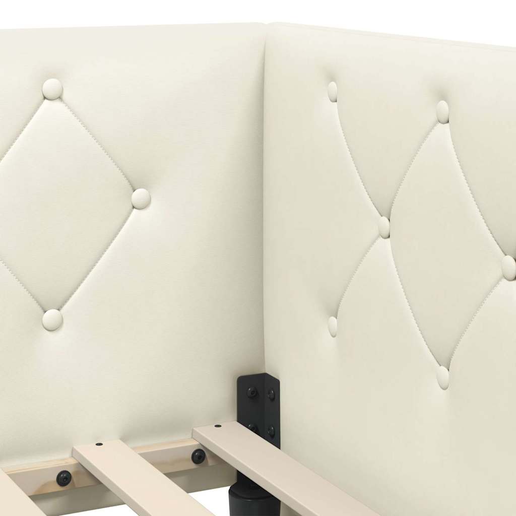 Eckbettgestell Creme 90 x 200 cm Samt
