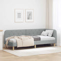 Eckbettgestell Hellgrau 80 x 200 cm Stoff