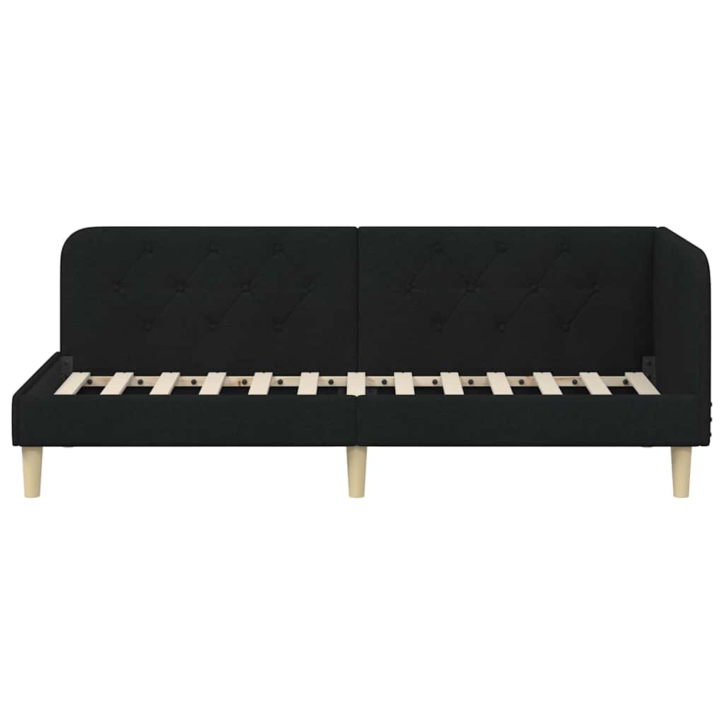 Eckbettgestell Schwarz 80 x 200 cm Stoff