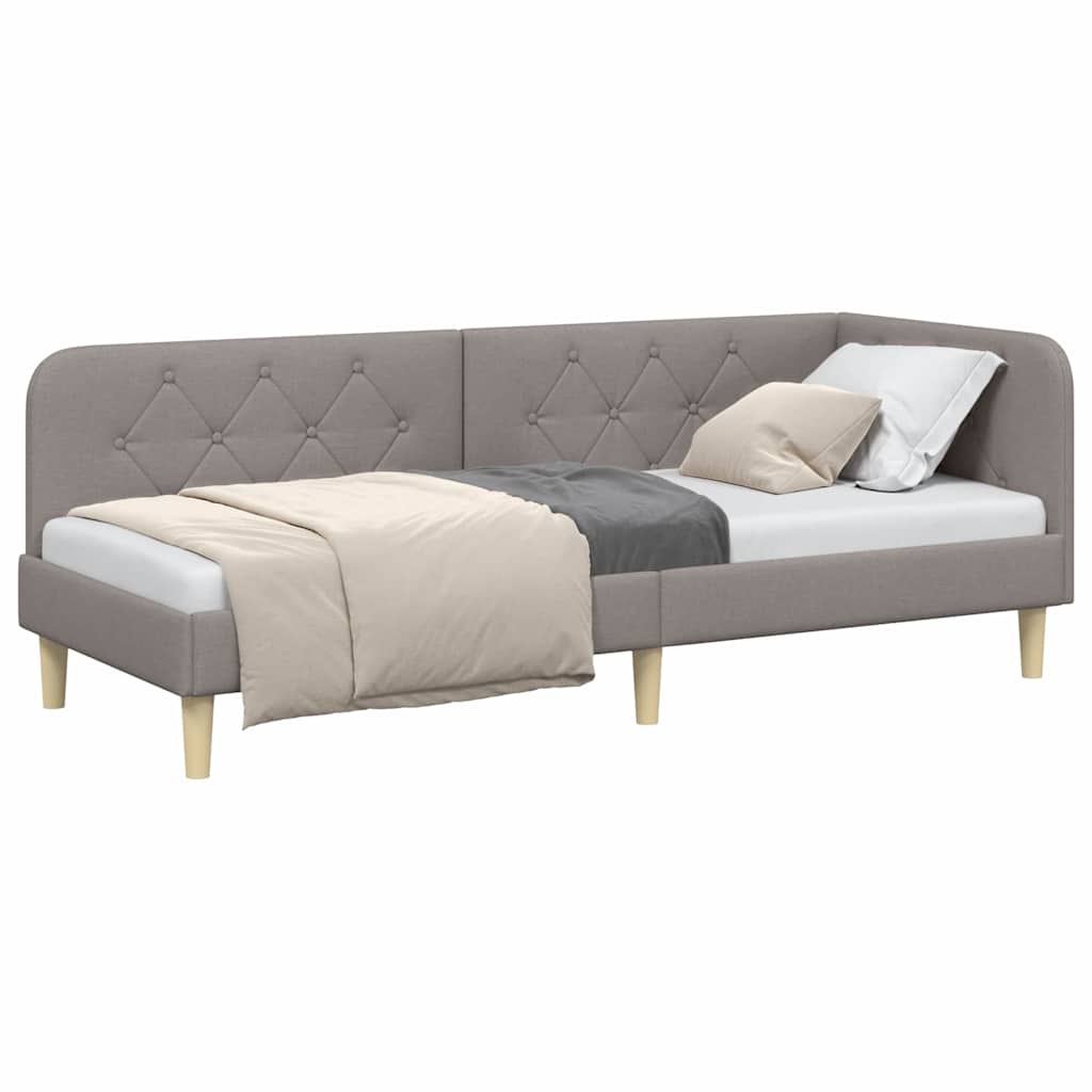 Eckbettgestell Taupe 80 x 200 cm Stoff