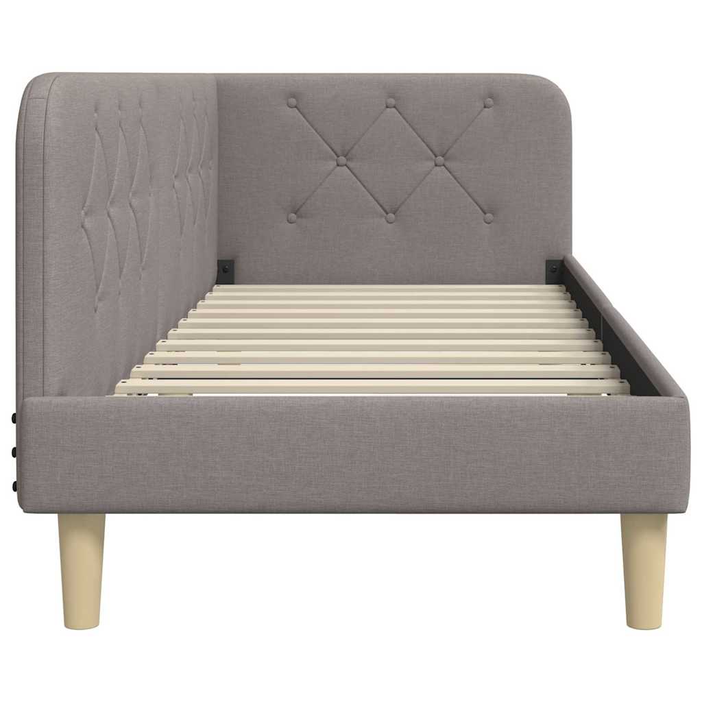 Eckbettgestell Taupe 80 x 200 cm Stoff