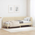Eckbettgestell Creme 80 x 200 cm Stoff