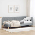 Eckbettgestell Hellgrau 90 x 190 cm Stoff