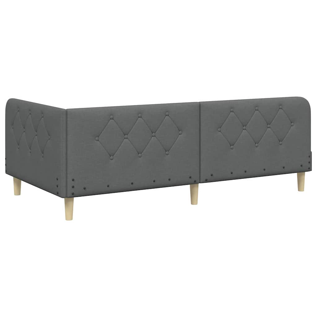Eckbettgestell Dunkelgrau 90 x 190 cm Stoff