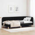 Eckbettgestell Schwarz 90 x 190 cm Stoff
