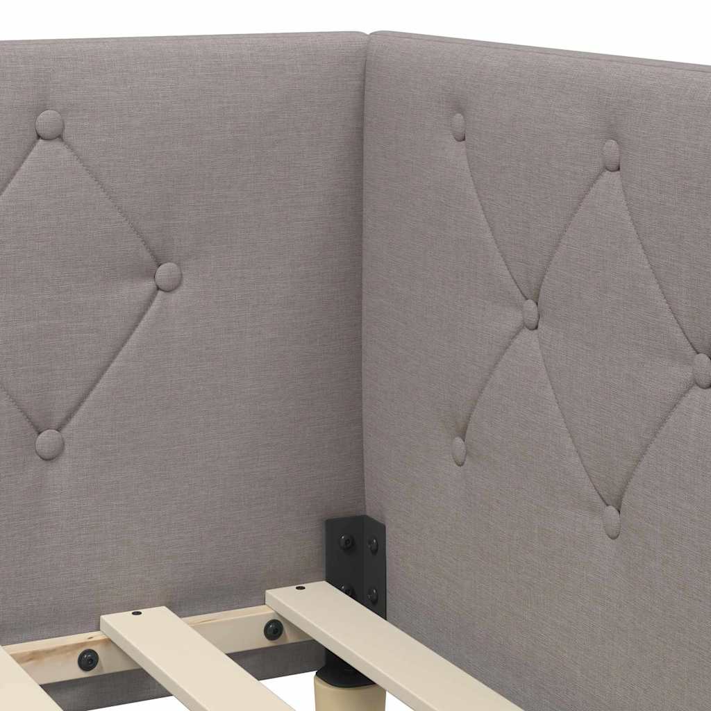 Eckbettgestell Taupe 90 x 190 cm Stoff