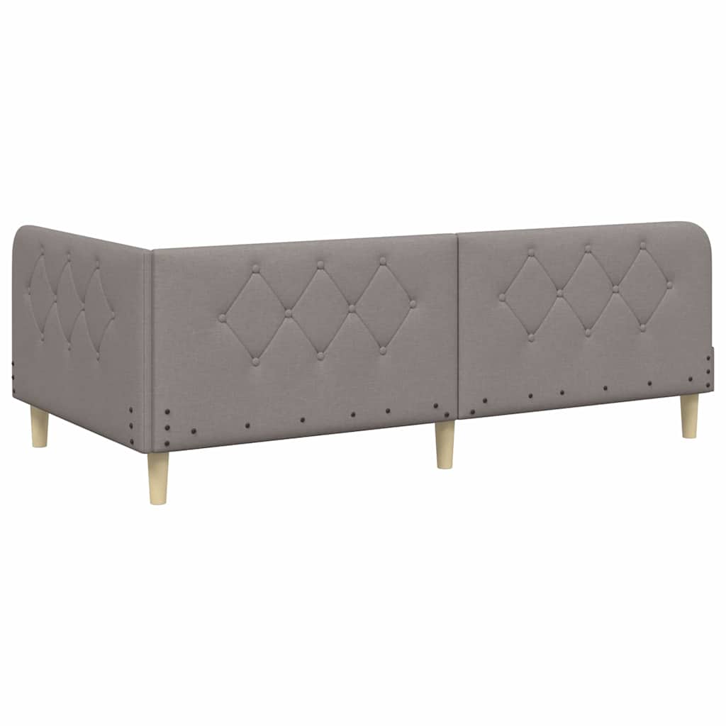Eckbettgestell Taupe 90 x 190 cm Stoff