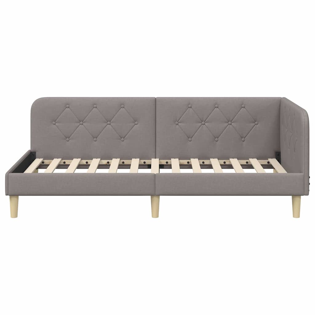 Eckbettgestell Taupe 90 x 190 cm Stoff
