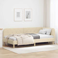 Eckbettgestell Creme 90 x 190 cm Stoff