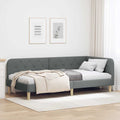 Eckbettgestell Dunkelgrau 90 x 200 cm Stoff