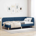 Eckbettgestell Blau 90 x 200 cm Stoff