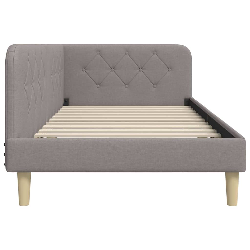 Eckbettgestell Taupe 100 x 200 cm Stoff