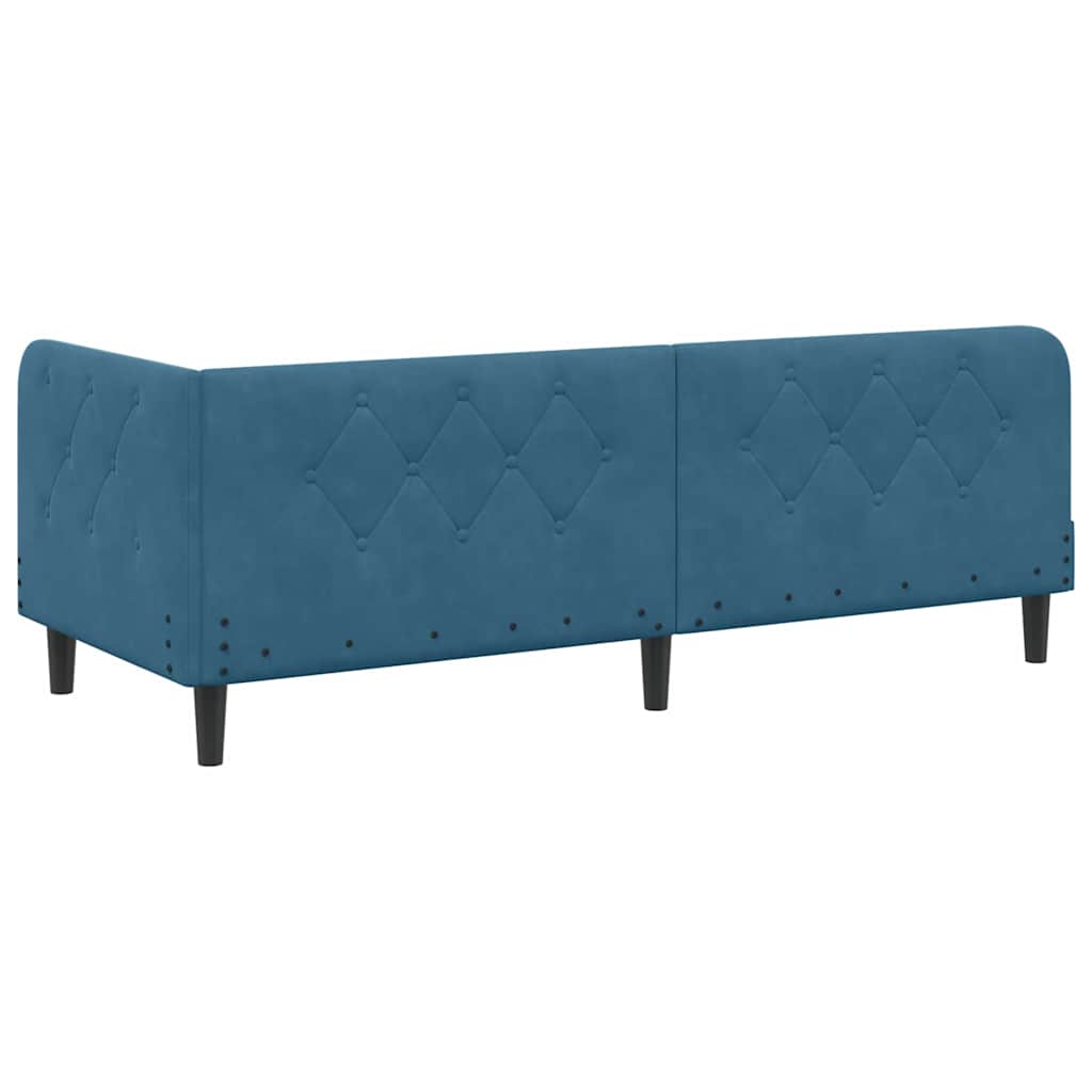 Eckbettgestell Blau 80 x 200 cm Samt