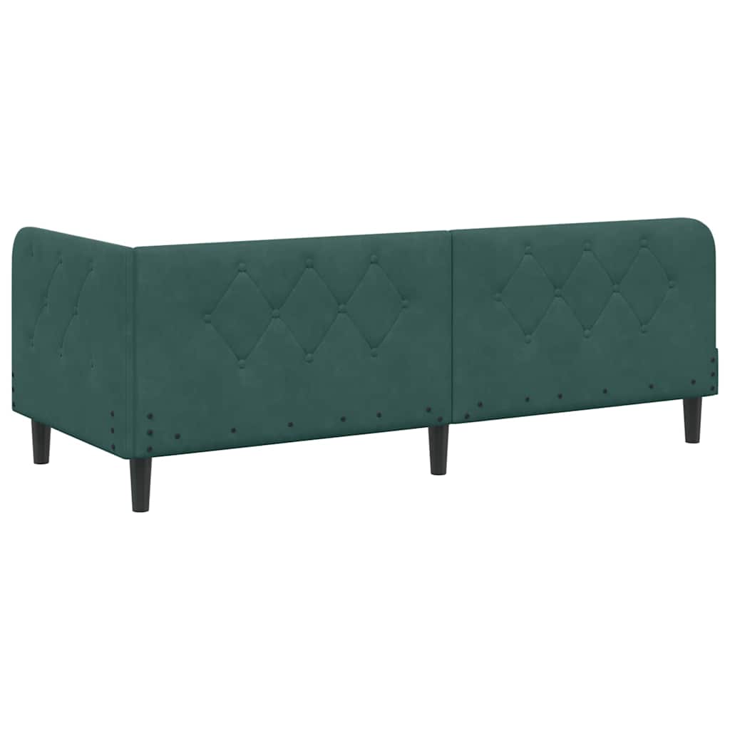 Eckbettgestell Dunkelgrün 80 x 200 cm Samt