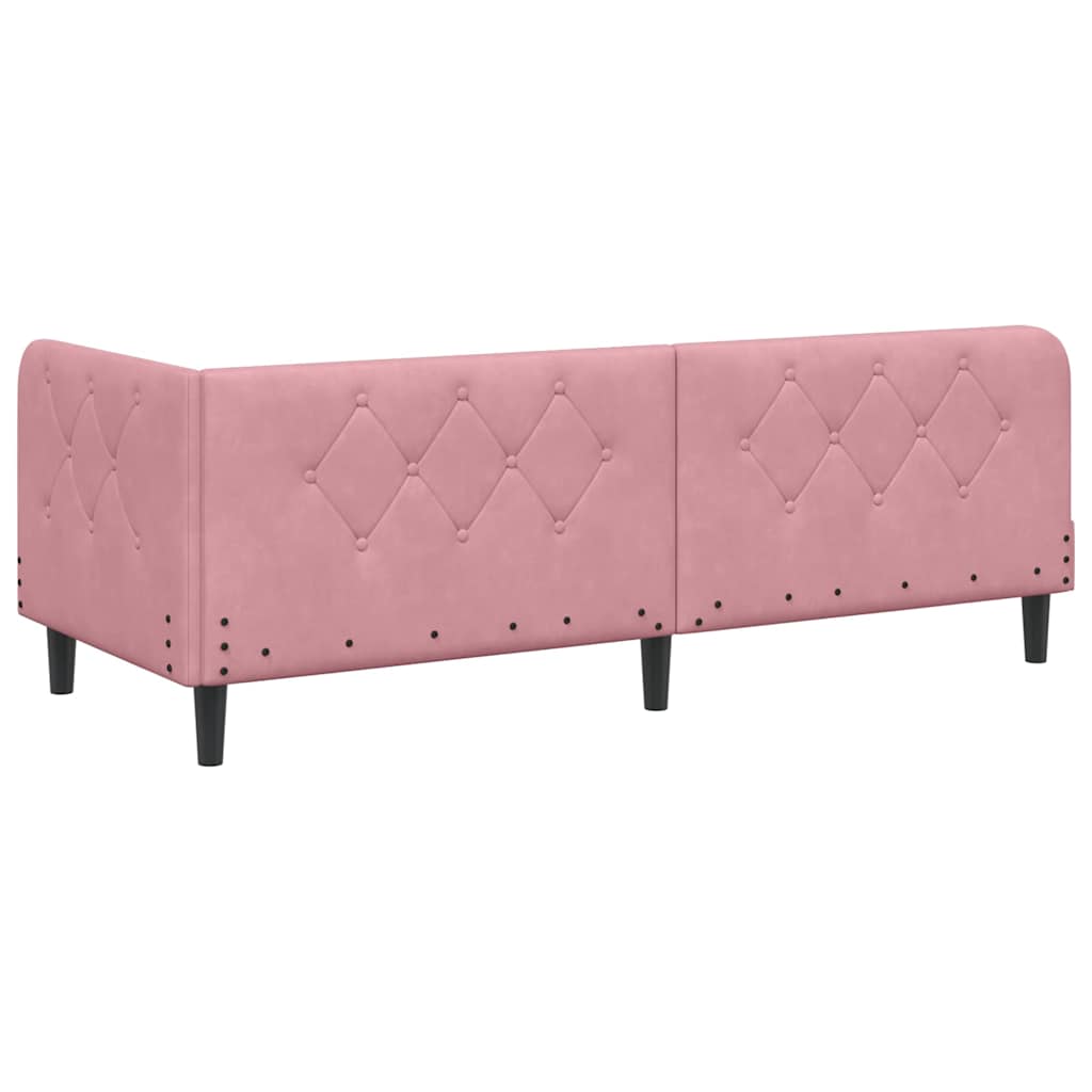 Eckbettgestell Rosa 80 x 200 cm Samt