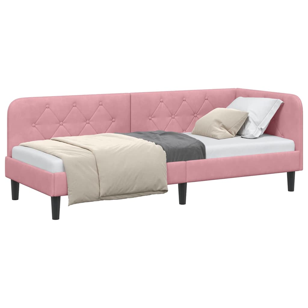 Eckbettgestell Rosa 80 x 200 cm Samt