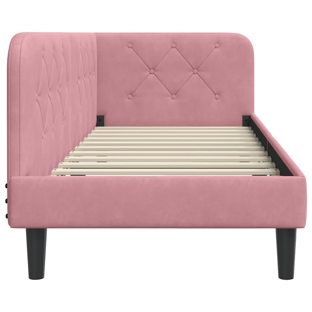 Eckbettgestell Rosa 80 x 200 cm Samt