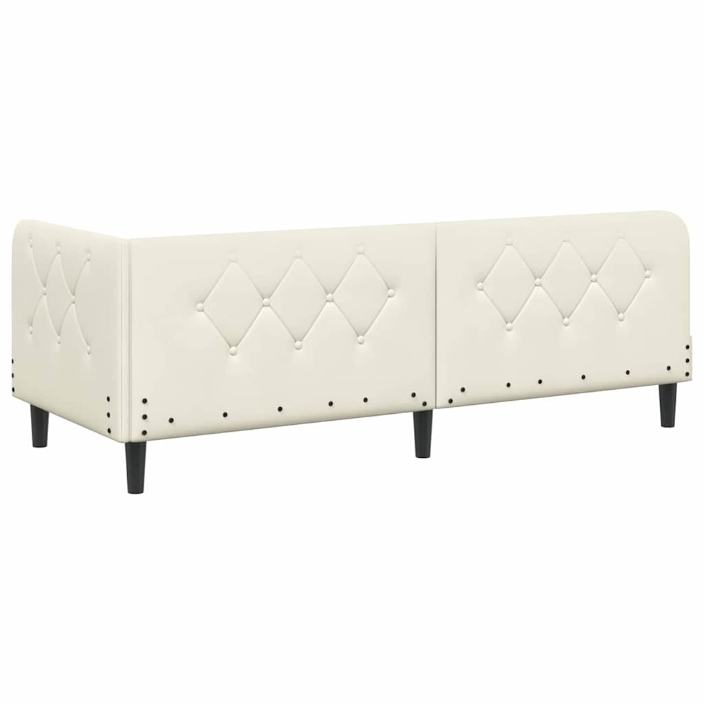Eckbettgestell Creme 80 x 200 cm Samt