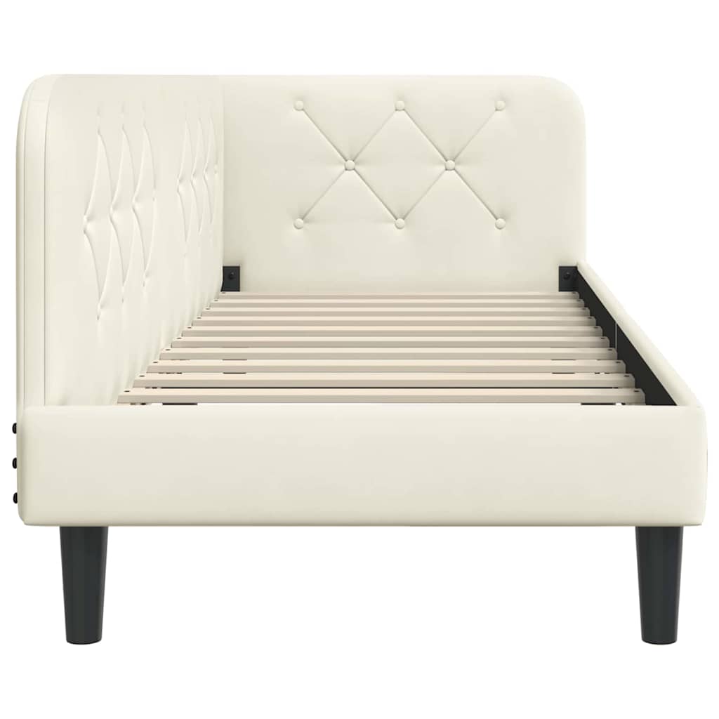 Eckbettgestell Creme 80 x 200 cm Samt