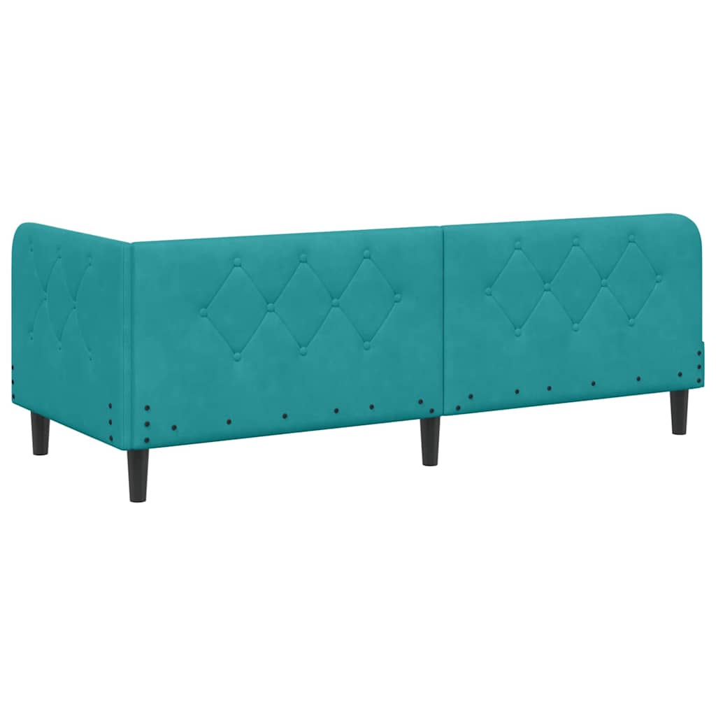 Eckbettgestell Türkis 80 x 200 cm Samt