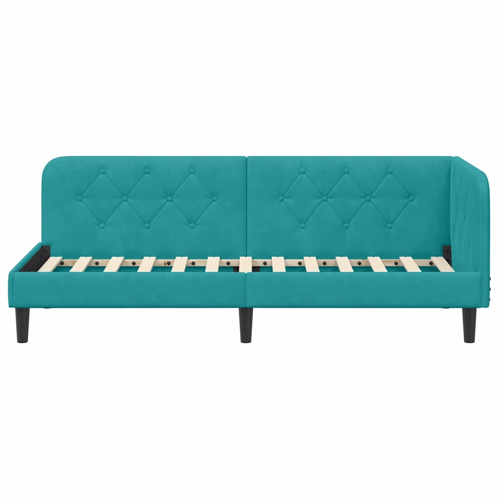 Eckbettgestell Türkis 80 x 200 cm Samt
