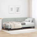 Eckbettgestell Hellgrau 90 x 190 cm Samt