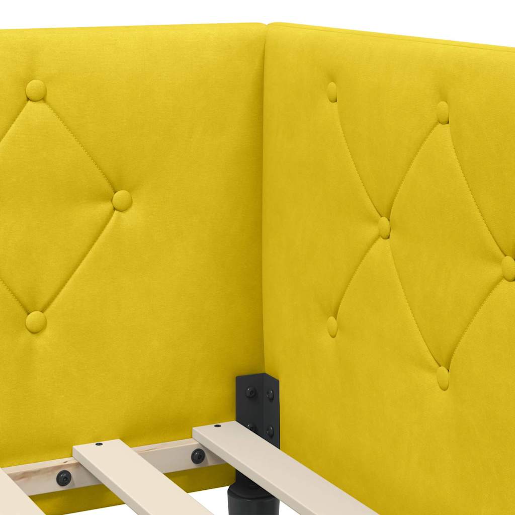 Eckbettgestell Gelb 90 x 190 cm Samt