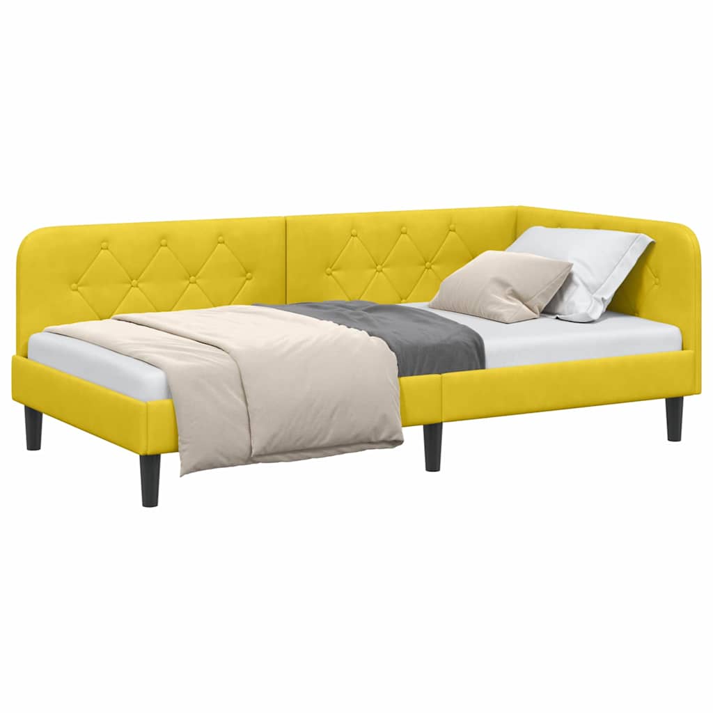 Eckbettgestell Gelb 90 x 190 cm Samt