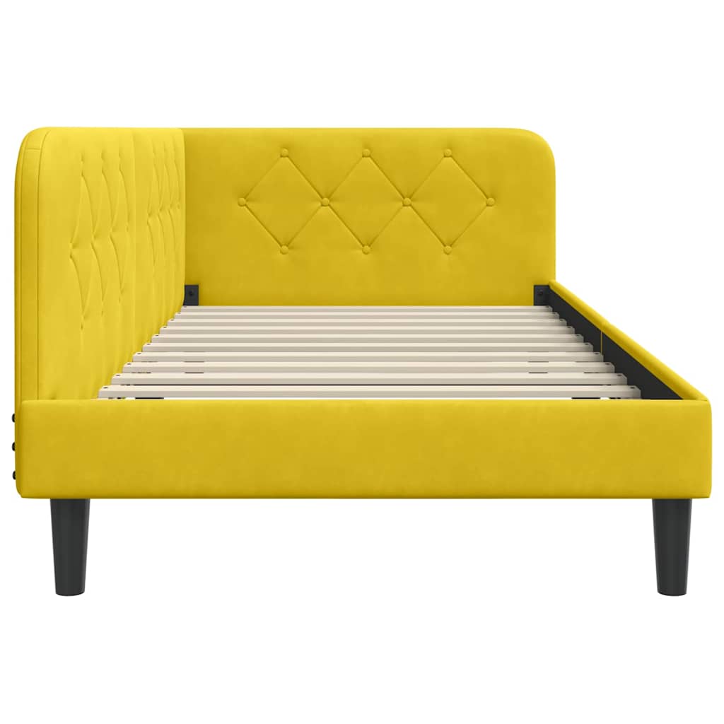 Eckbettgestell Gelb 90 x 190 cm Samt