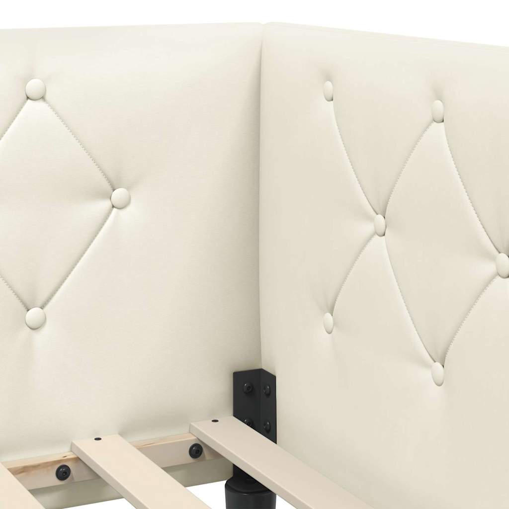 Eckbettgestell Creme 90 x 190 cm Samt