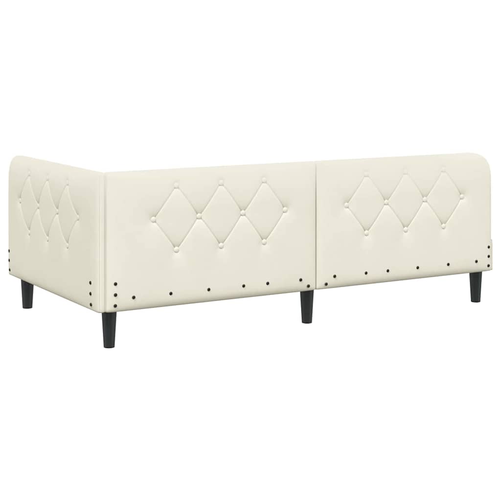 Eckbettgestell Creme 90 x 190 cm Samt