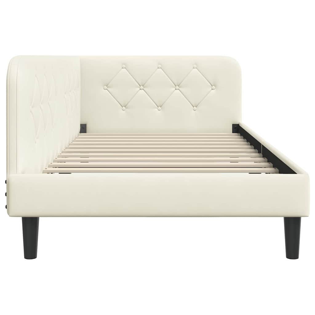 Eckbettgestell Creme 90 x 190 cm Samt