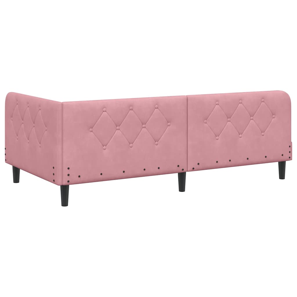 Eckbettgestell Rosa 90 x 200 cm Samt