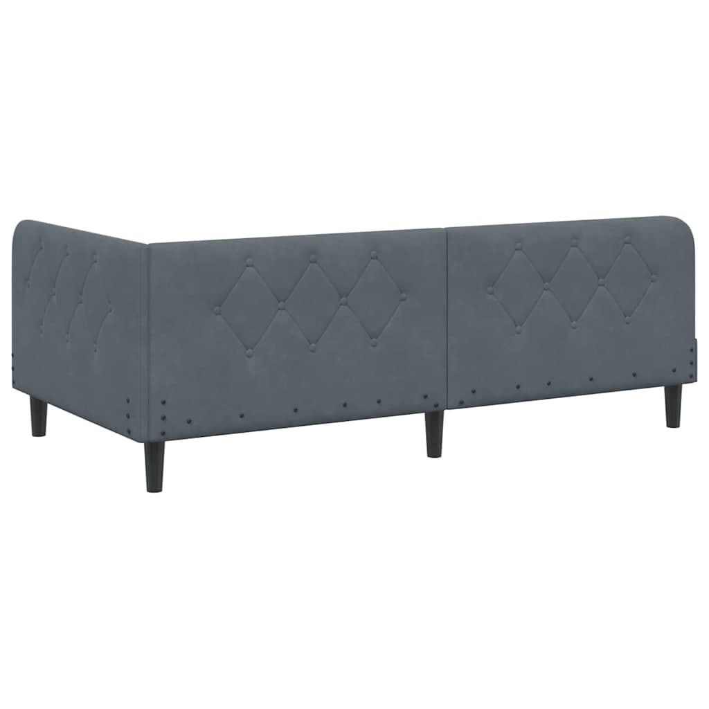 Eckbettgestell Dunkelgrau 100 x 200 cm Samt