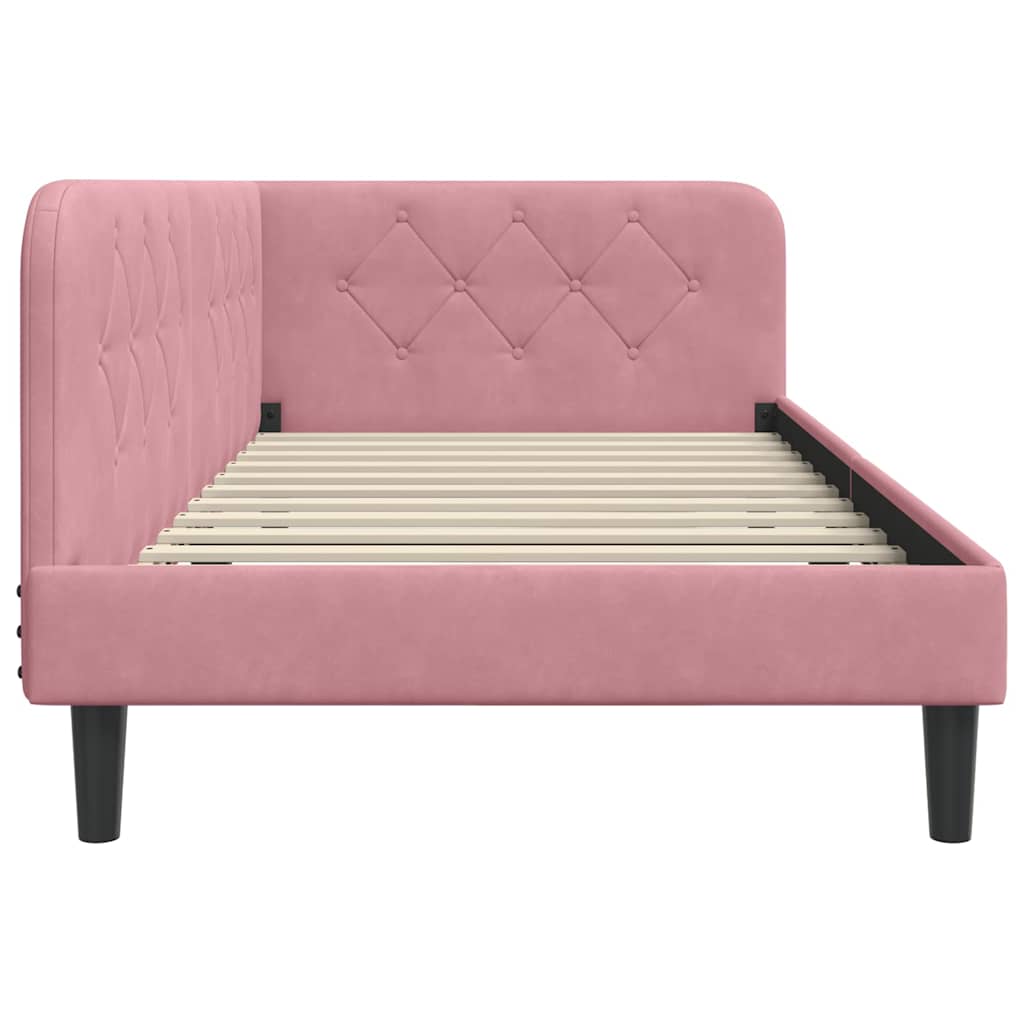 Eckbettgestell Rosa 100 x 200 cm Samt
