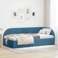 Eckbettgestell mit Kopfteil Blau 80 cm x 200 cm Samt