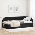Eckbettgestell mit Kopfteil Schwarz 100 cm x 200 cm Samt
