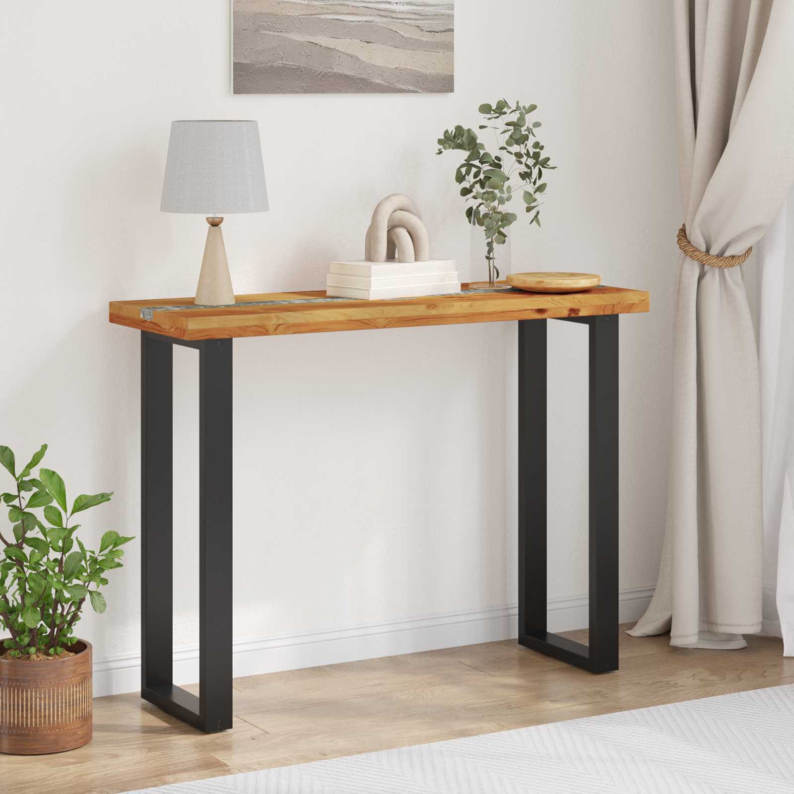 Konsolentisch Braun 100 x 35 x 75 cm Massivholz Teak