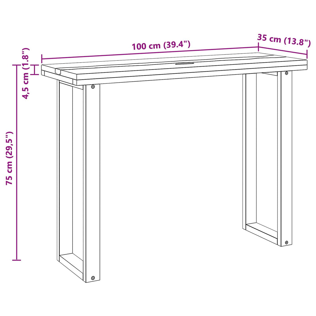Konsolentisch Braun 100 x 35 x 75 cm Massivholz Teak