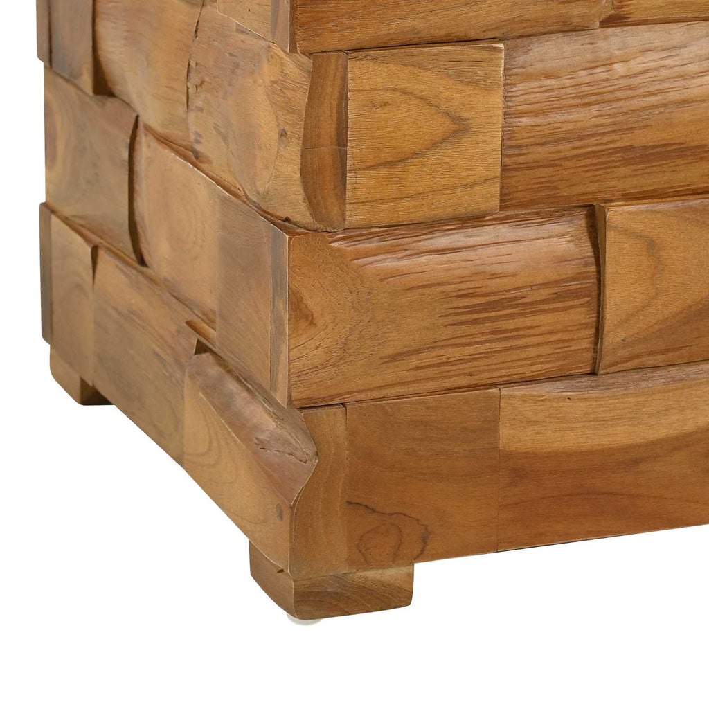 Aufbewahrungshocker Braun 40 x 40 x 45 cm Massives Teakholz