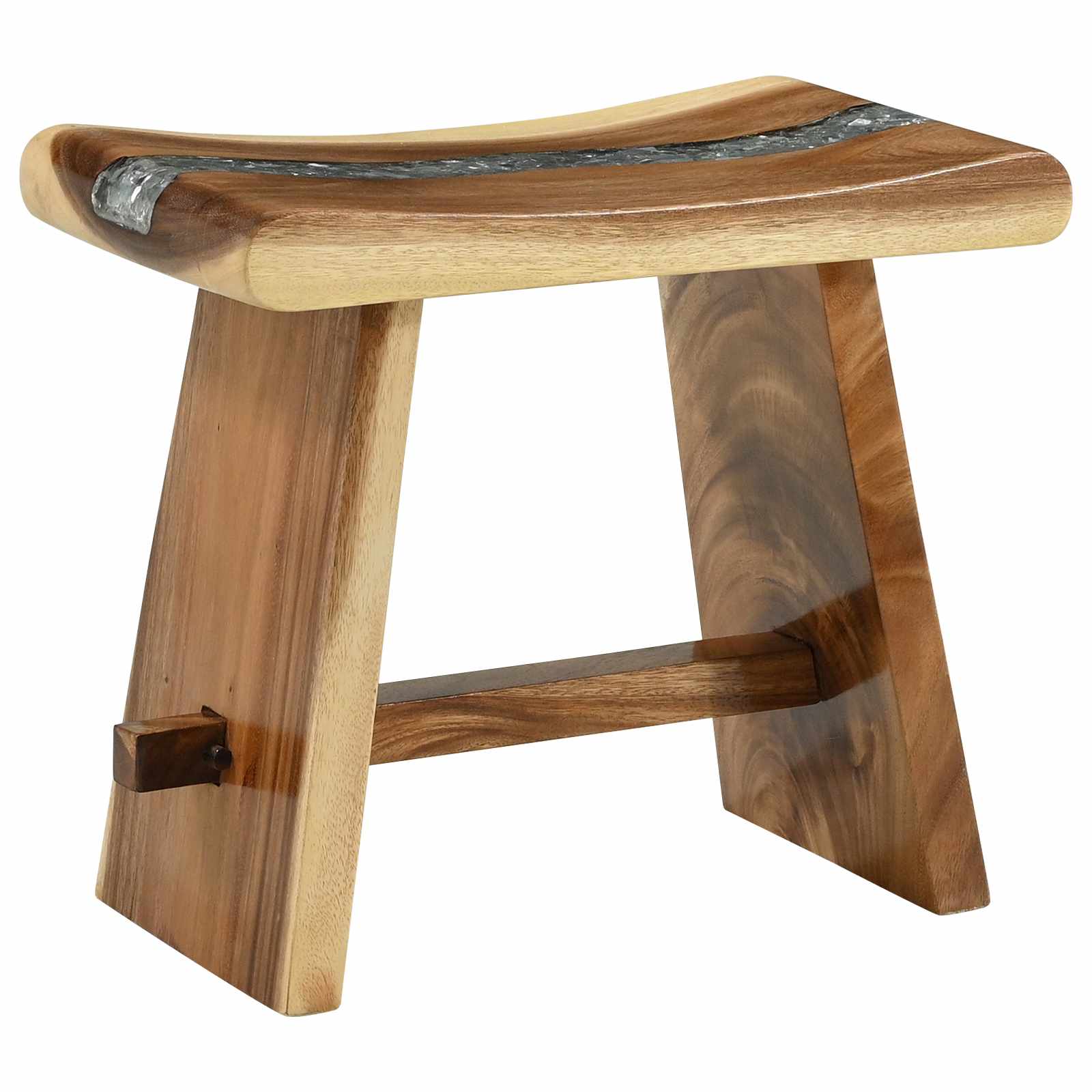 Duschhocker Natur 50 x 30 x 44 cm Massives Suarholz