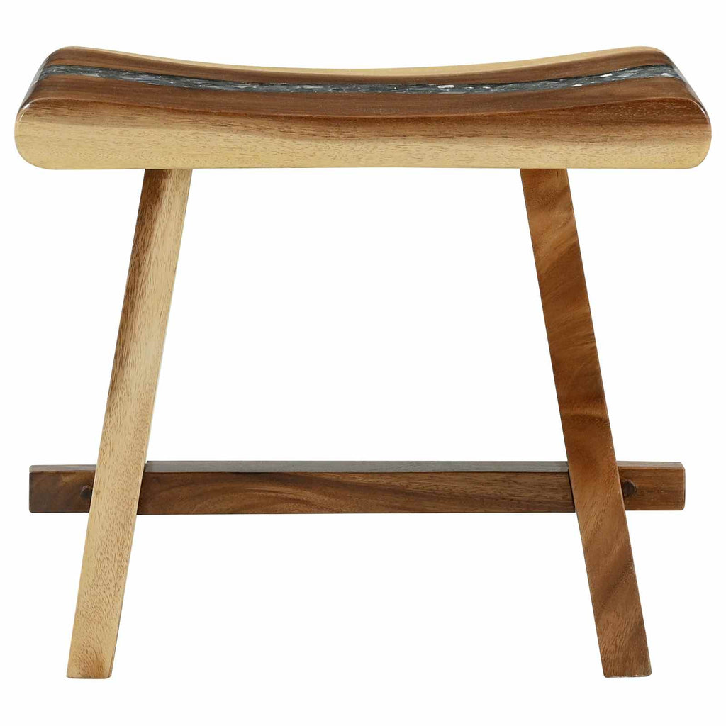 Duschhocker Natur 50 x 30 x 44 cm Massives Suarholz