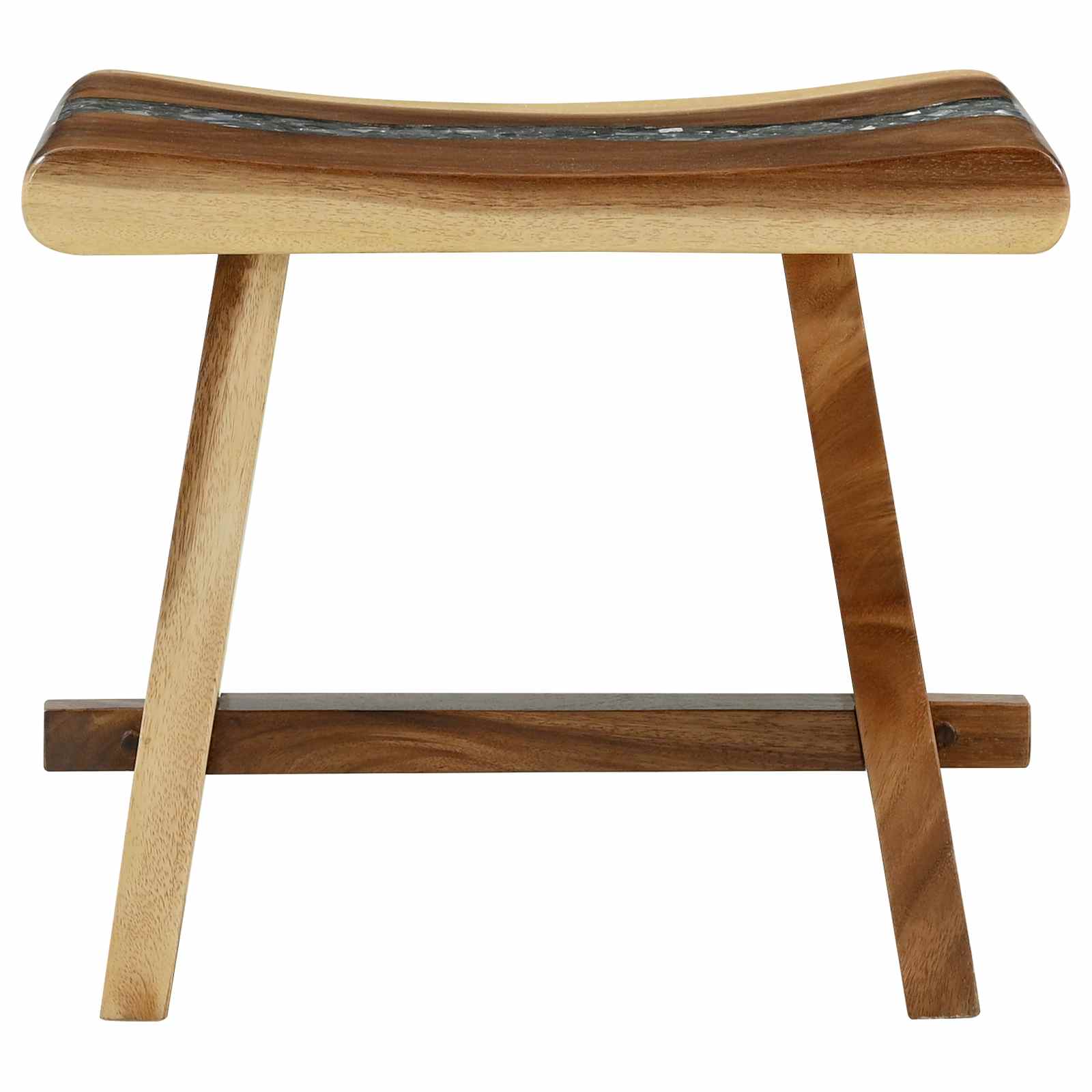 Duschhocker Natur 50 x 30 x 44 cm Massives Suarholz