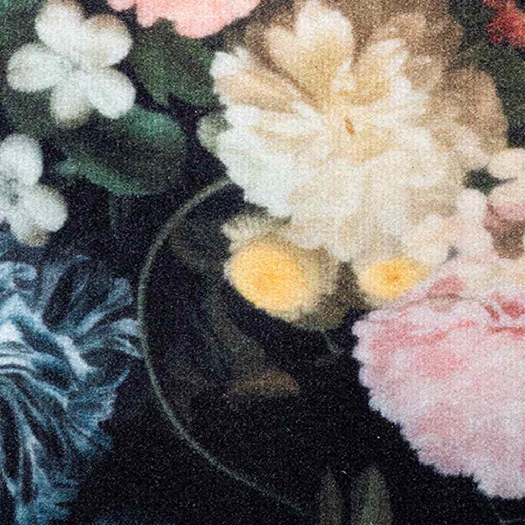 Küchen Teppich Schwarz 150 x 45 cm Samt