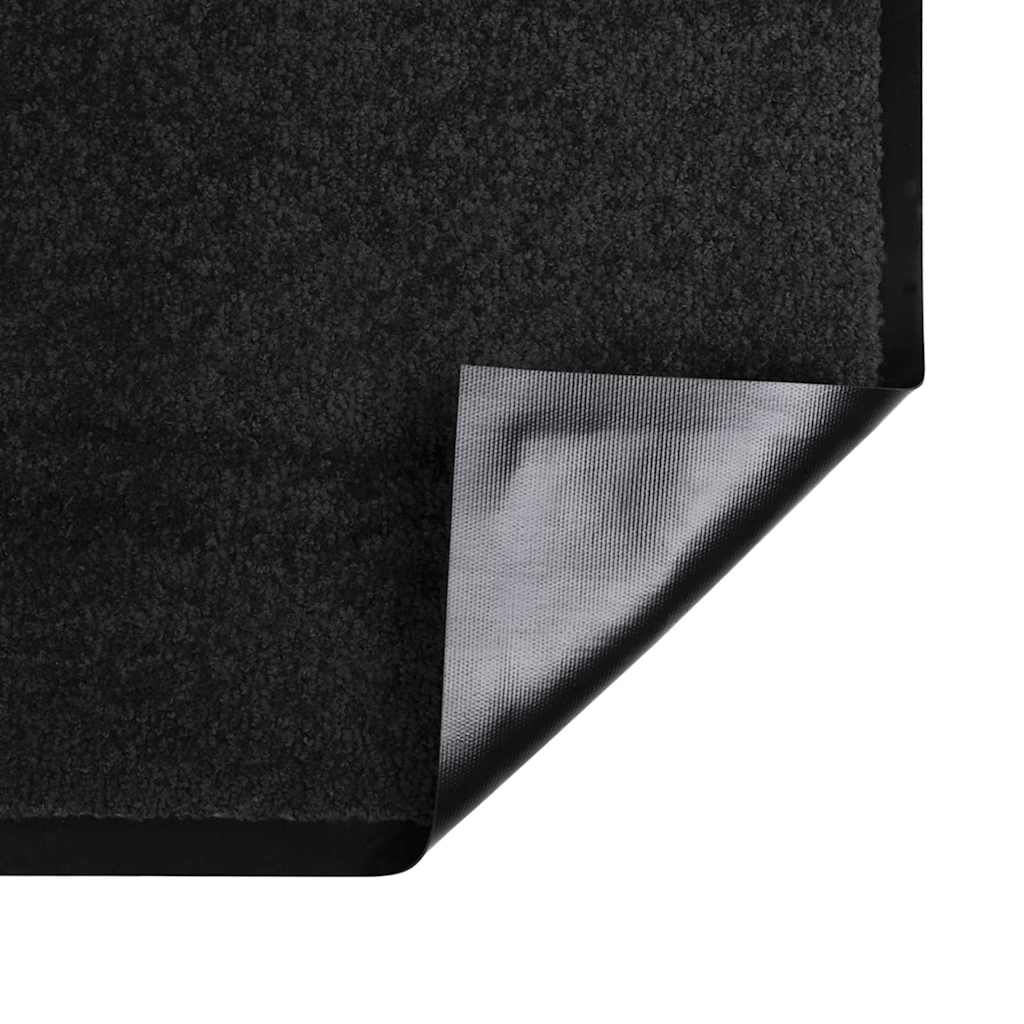 Fußmatte Schwarz 80 x 60 x 1,2 cm Teddystoff