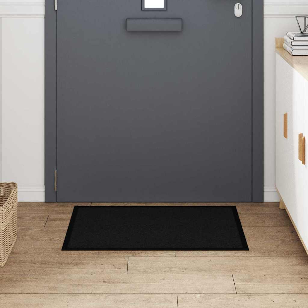 Fußmatte Schwarz 80 x 60 x 1,2 cm Teddystoff